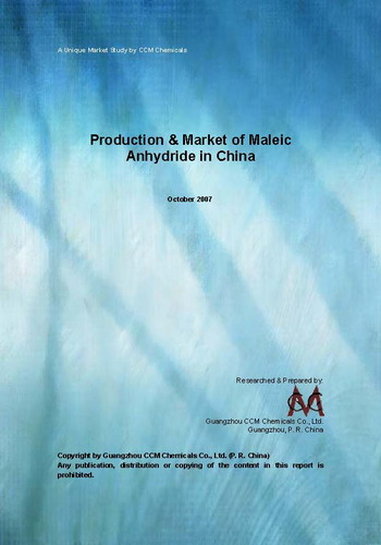 Production & Market of Maleic Anhydride in China